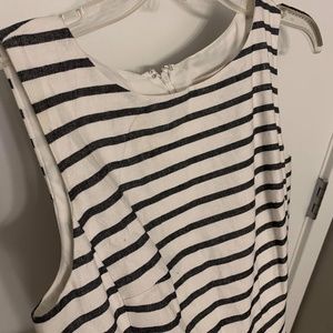 LOFT Navy and White Striped Dress